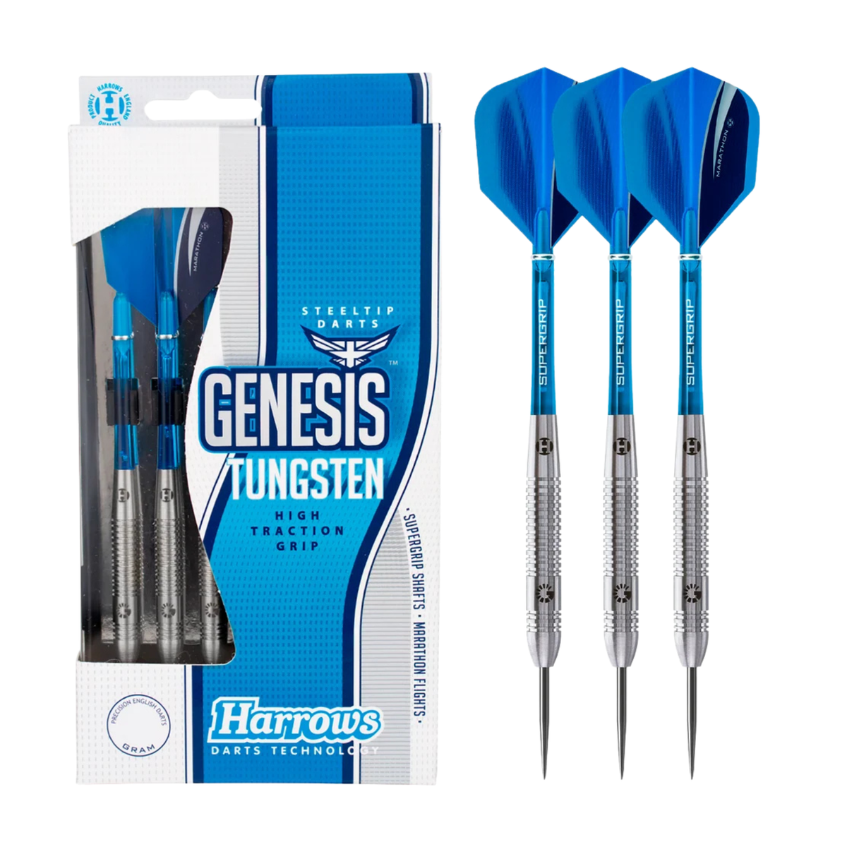 Harrows Genesis 25GR Steel Tip Darts - Blue Darts Harrows