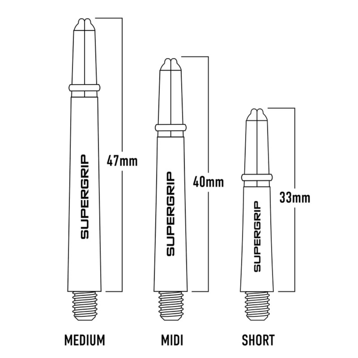 Harrows Supergrip Medium Shaft -Black/Gold Darts Harrows