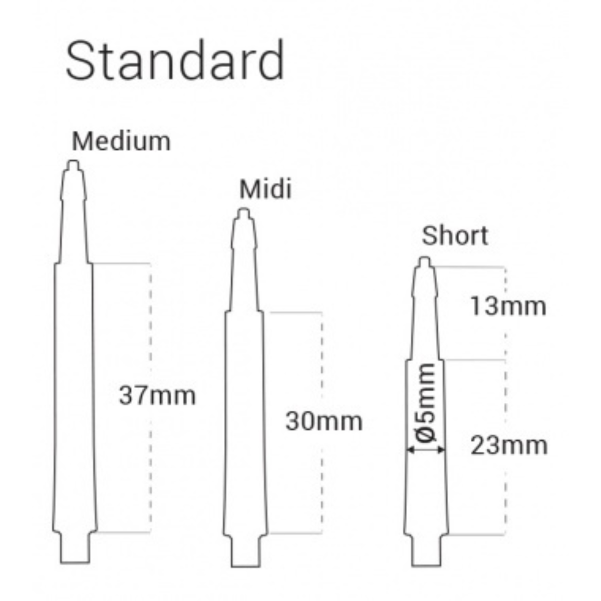 Harrows Clic Standard Medium Shaft SC4001 - Black Darts Accessories Harrows