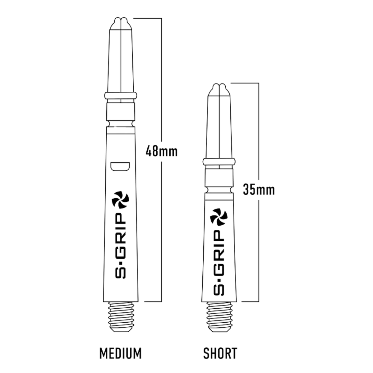 Harrows Supergrip Spin Medium Shaft - Smokey Darts Accessories Harrows