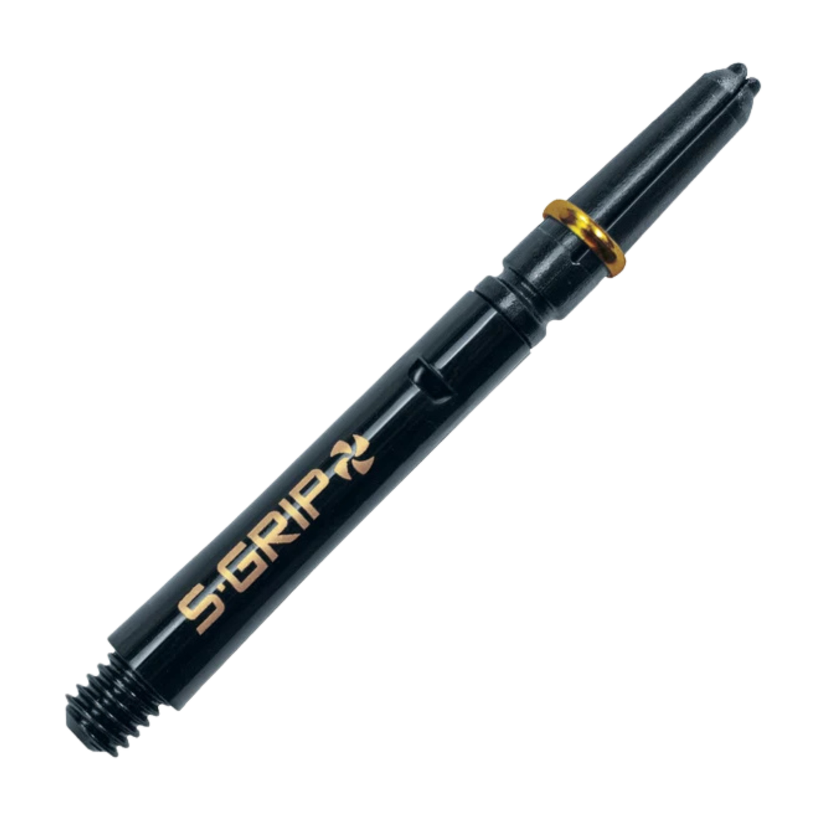 Harrows Supergrip Spin Medium Shaft - Black/Gold Darts Accessories Harrows