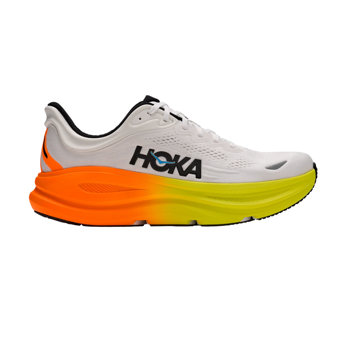 Hoka Bondi 9 Running Shoe Men - White/Neon Tangerine White Neon Tangerine Running Shoes Hoka