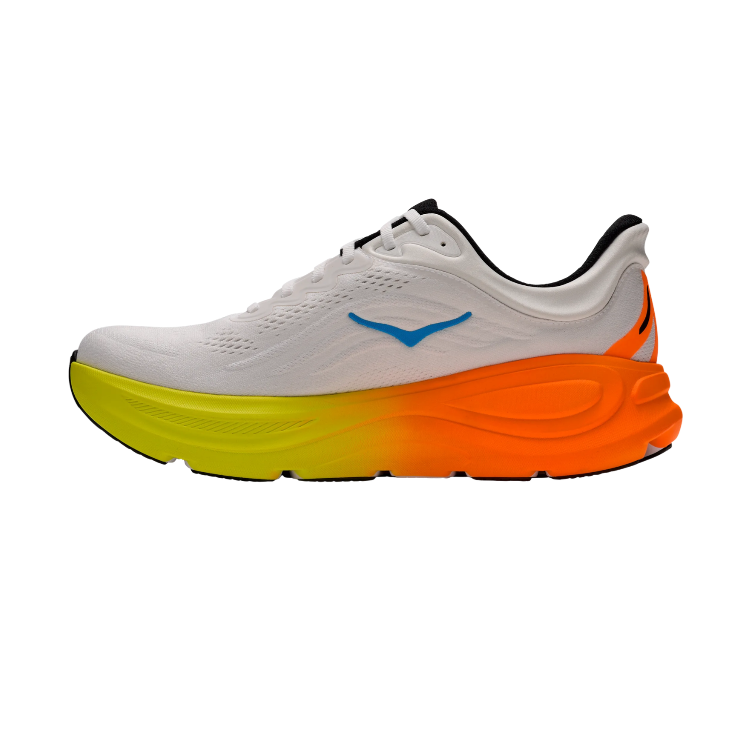 Hoka Bondi 9 Running Shoe Men - White/Neon Tangerine by Hoka