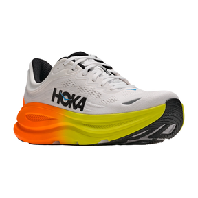 Hoka Bondi 9 Running Shoe Men - White/Neon Tangerine by Hoka