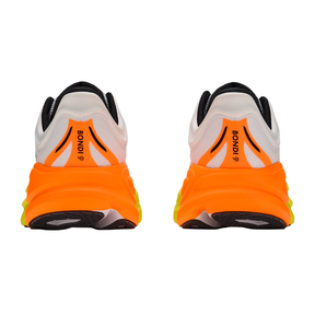 Hoka Bondi 9 Running Shoe Men - White/Neon Tangerine by Hoka