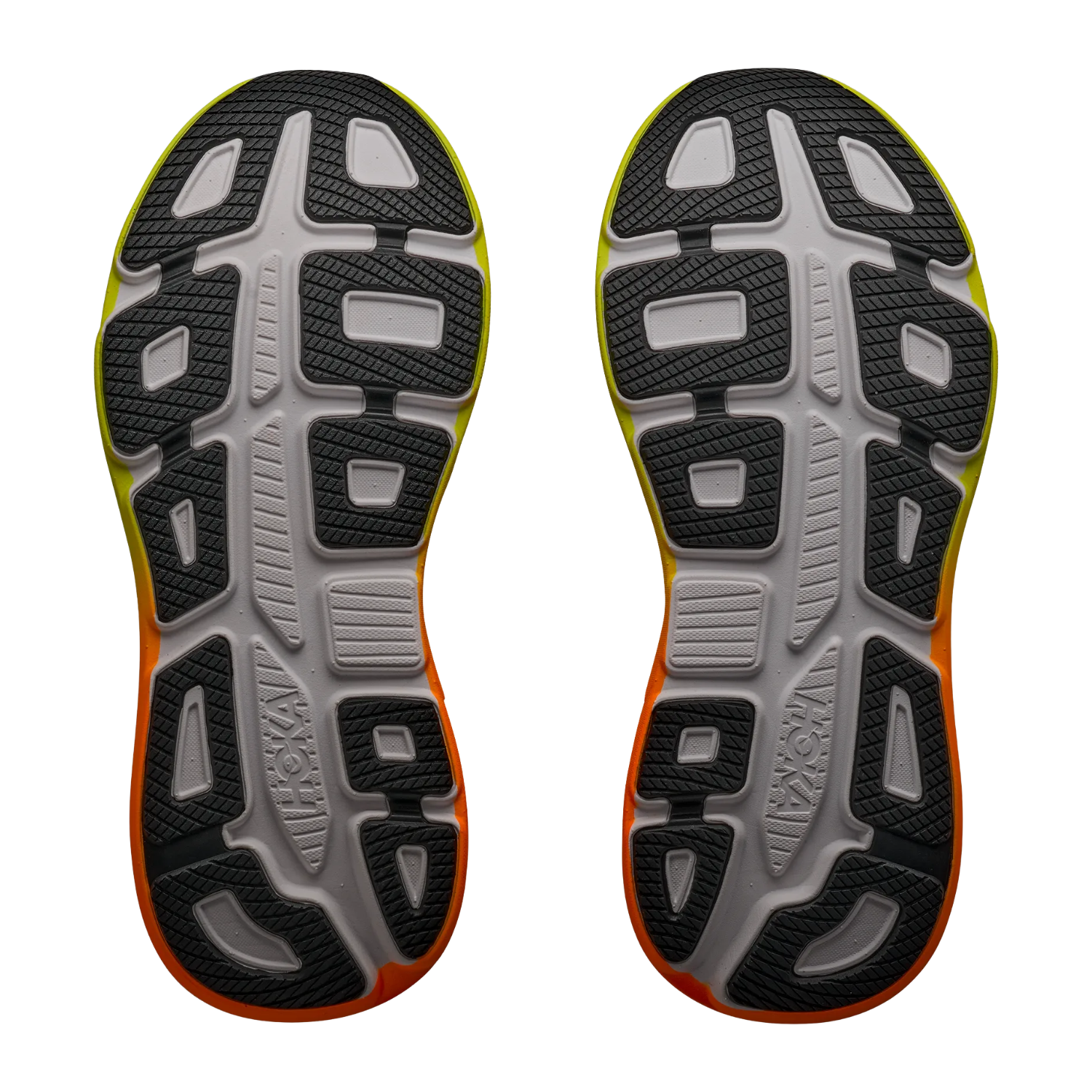 Hoka Bondi 9 Running Shoe Men - White/Neon Tangerine by Hoka