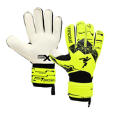 Precision Fusion X Junior Flat Cut Essential Goalkeeper Gloves - Black/Fluo Yellow (PRG159) Black Fluo Yellow Goalkeeper Gloves Precision