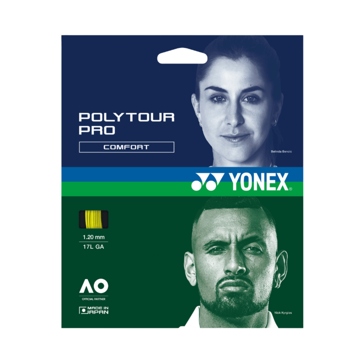 Yonex Polytour Pro Tennis String (Set), Flash Yellow
