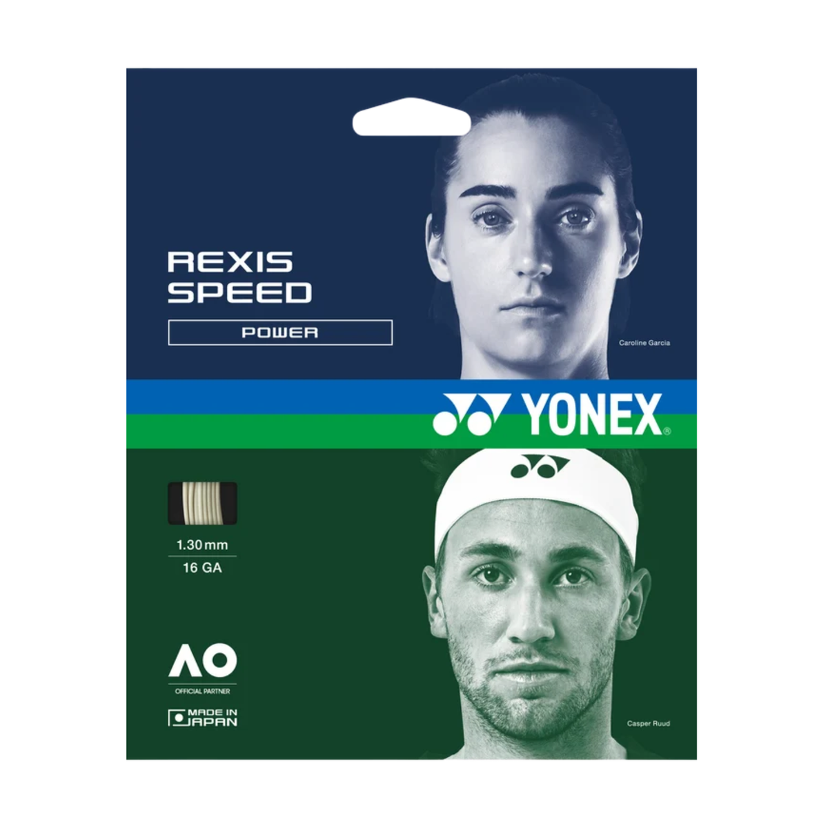 Yonex Rexis Speed 130 Tennis String Set - White (1.30mm/12m) White 1.30mm 12M Set Tennis String Yonex