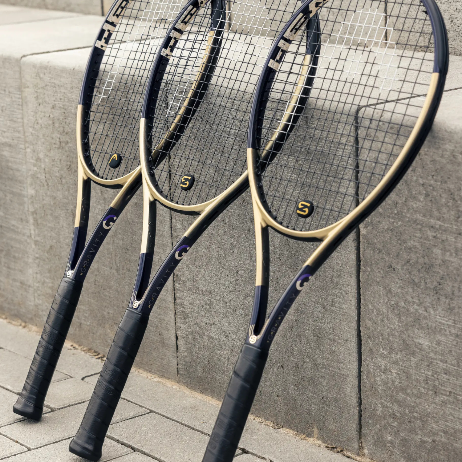 Head Gravity MP L Zverev 2026 Strung Tennis Racquet - Navy/Gold Tennis Racket Head