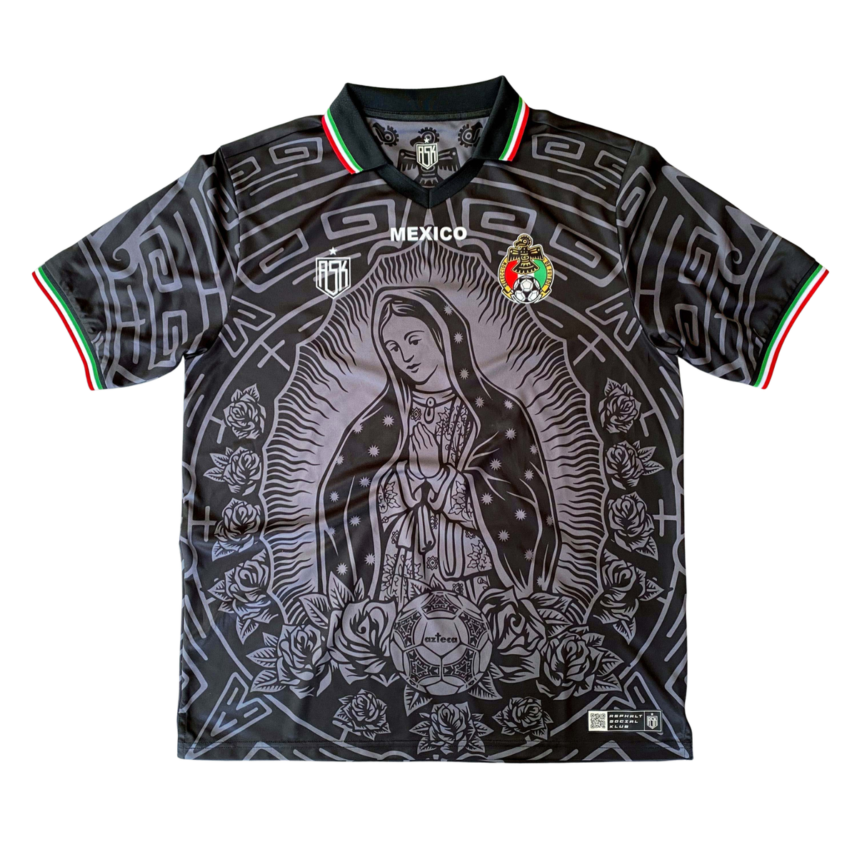 ASK Mexico Guadalupe Third Football Jersey - Black Black Football Shirt Asphalt Social Klub