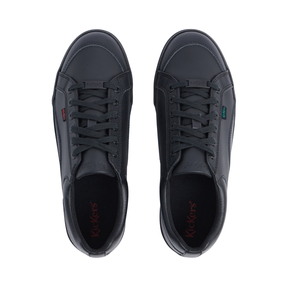 Kickers Tovni Lo Mix leather school shoes, black, side view