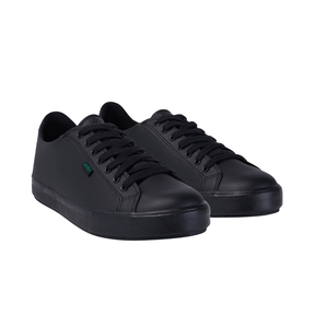 Kickers Tovni Lacer adult leather shoes, black, back view