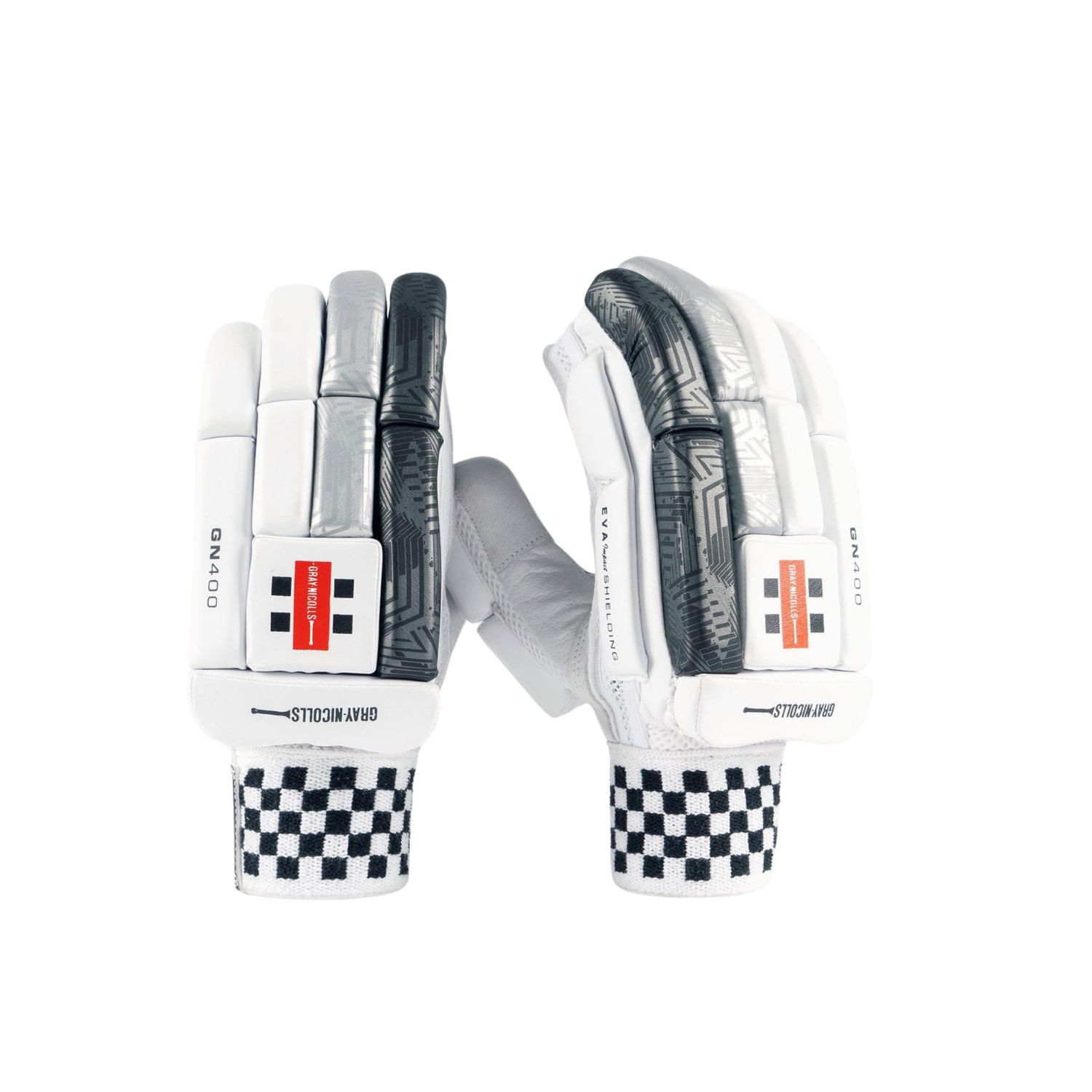 Gray-Nicolls GN400X Cricket Batting Gloves Right Hand - White/Silver Batting Gloves Gray-Nicolls