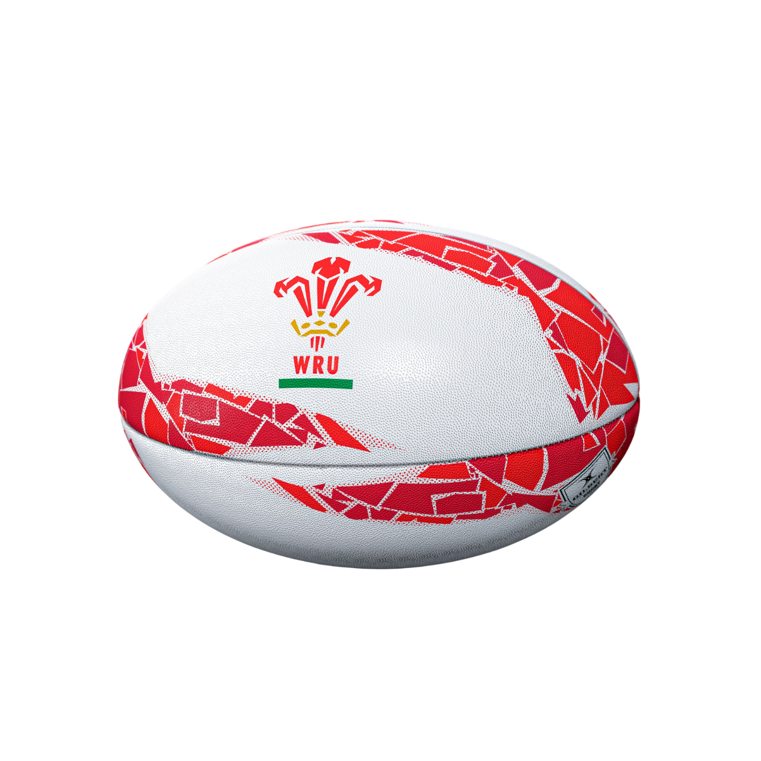 Gilbert Wales Supporter Rugby Ball (Size 5) - White/Red Rugby Ball Gilbert