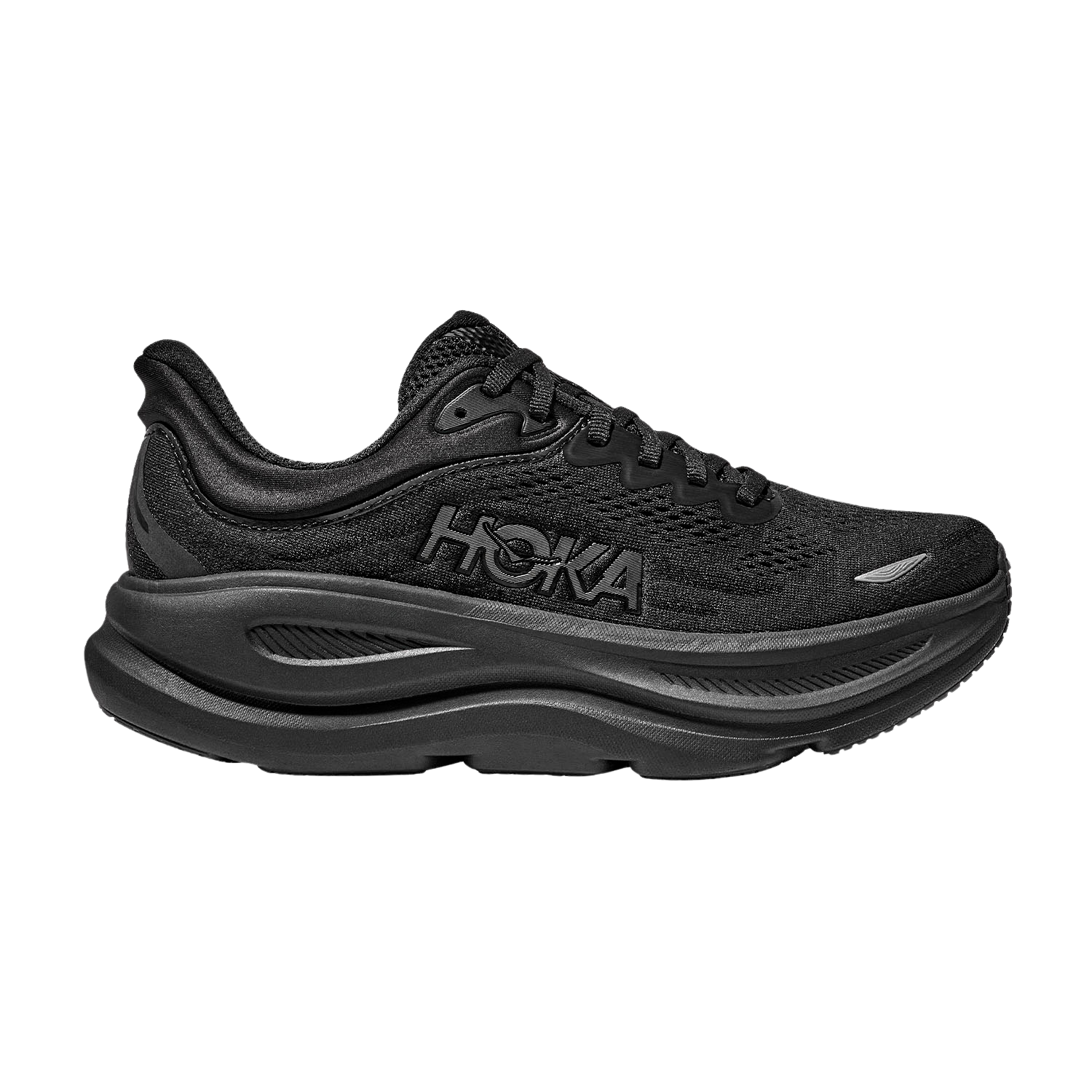 Hoka Bondi 9 Running Shoe Men, Black/Black, front view