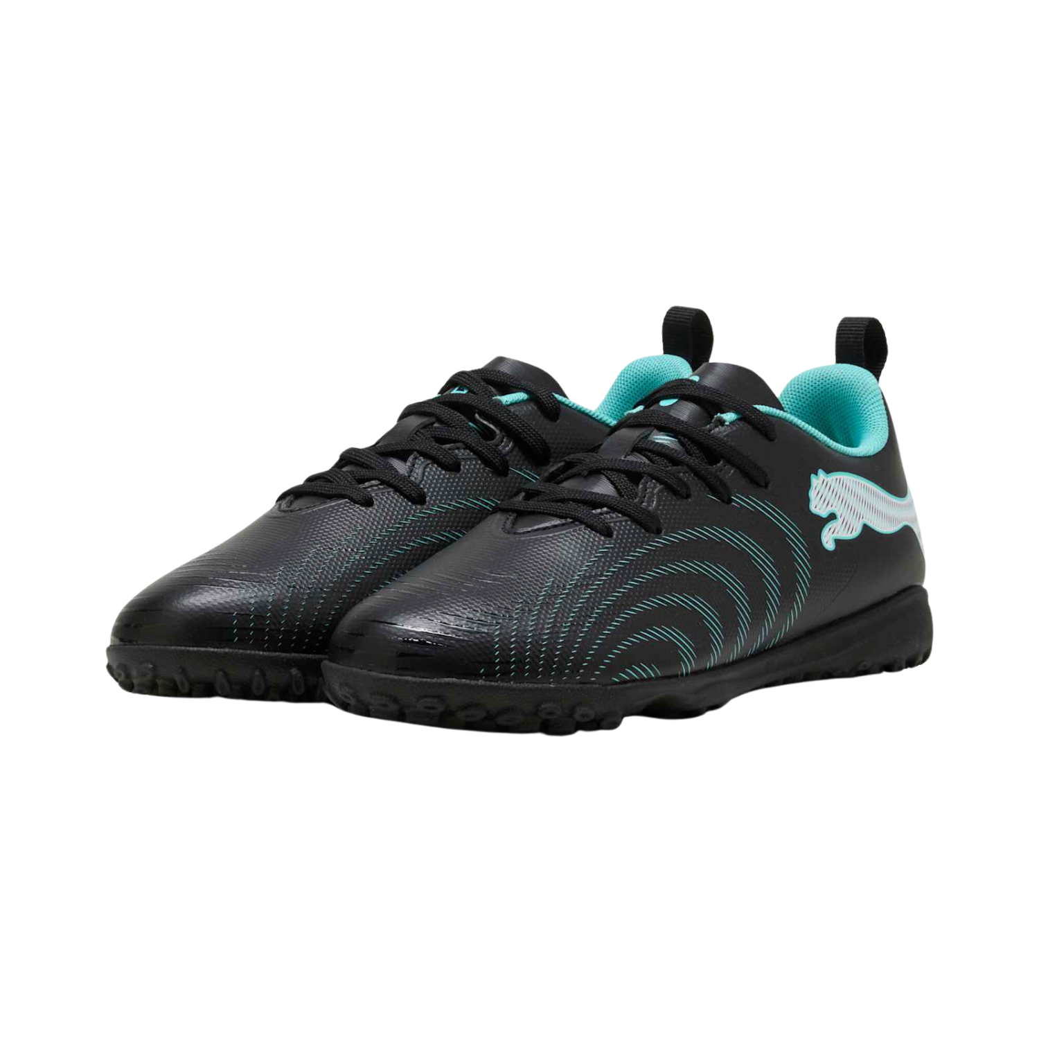 PUMA Future 9 Play TT Junior Football Boots - Black/Mint/White Football Boots PUMA