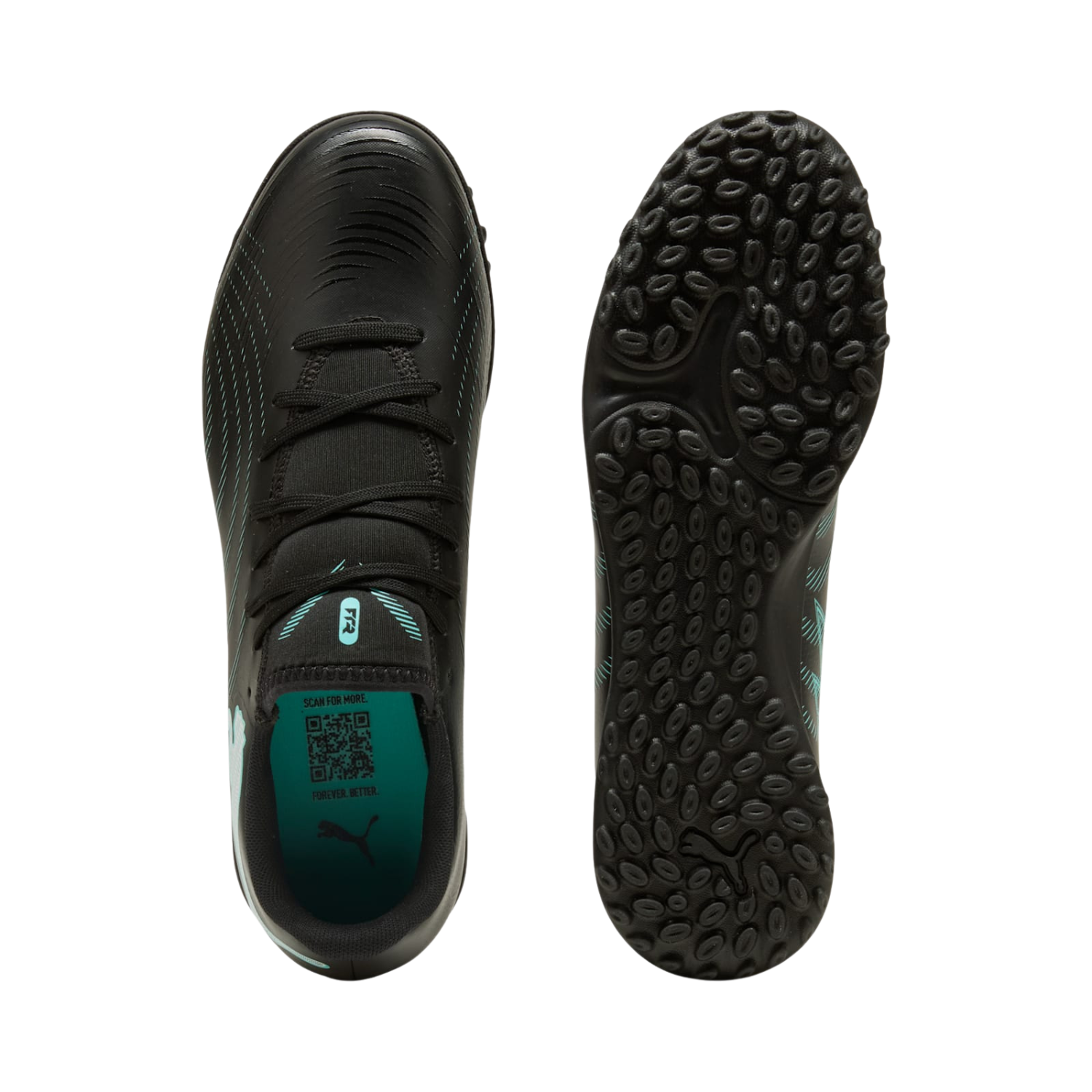 PUMA Future 9 Play TT Turf Football Boots - Black/Mint/White Football Boots PUMA