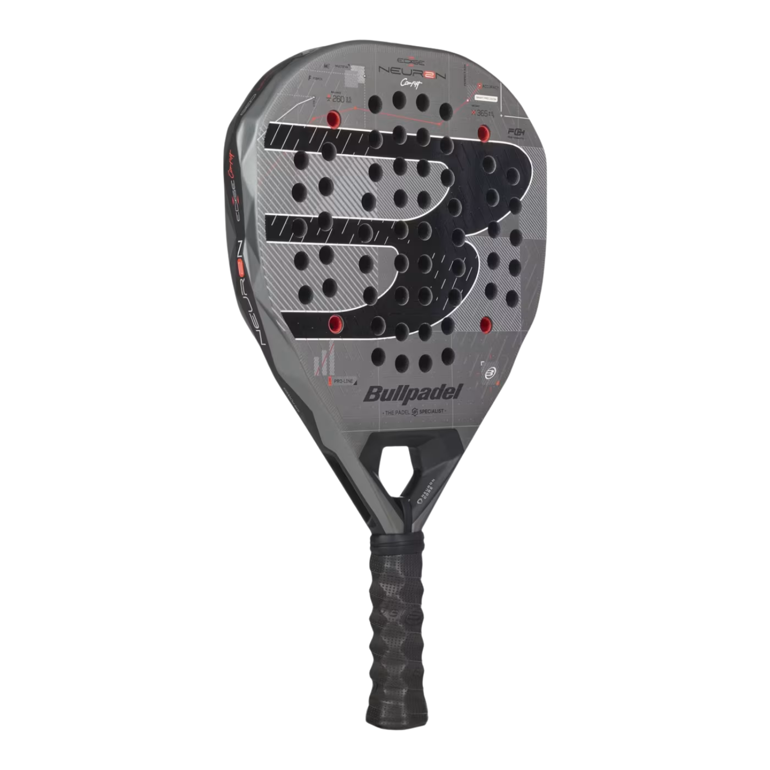 Bullpadel Neuron 02 CMF 27 Padel Racket - Grey Padel Rackets BullPadel