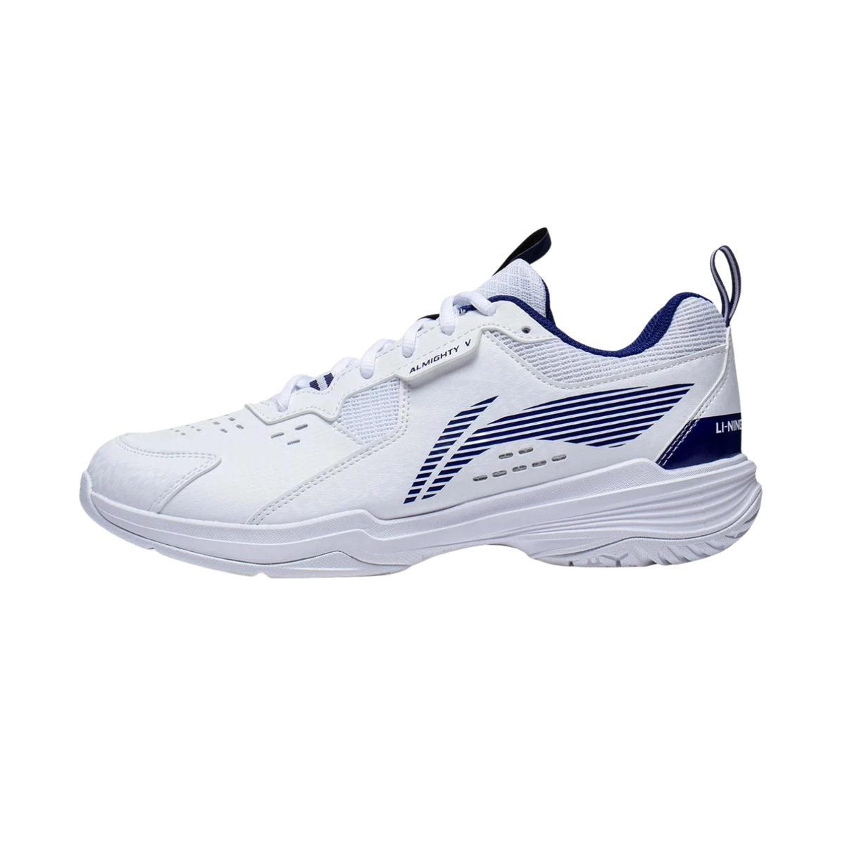 Li-Ning Almighty 5 Badminton Shoes AYTT001-3 - White/Blue White Blue Badminton Shoes Li-Ning