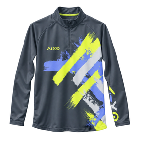 AIXO Eighties Capsule Unisex 1/4 Zip Midlayer - Storm Storm Clothing Aixo