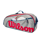 Wilson Junior 3 Pack Racket Bag - Grey/Red
