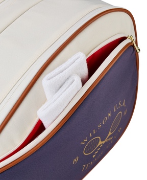 Wilson Heritage V2 12 Racket Bag - Cream/Navy Luggage Wilson