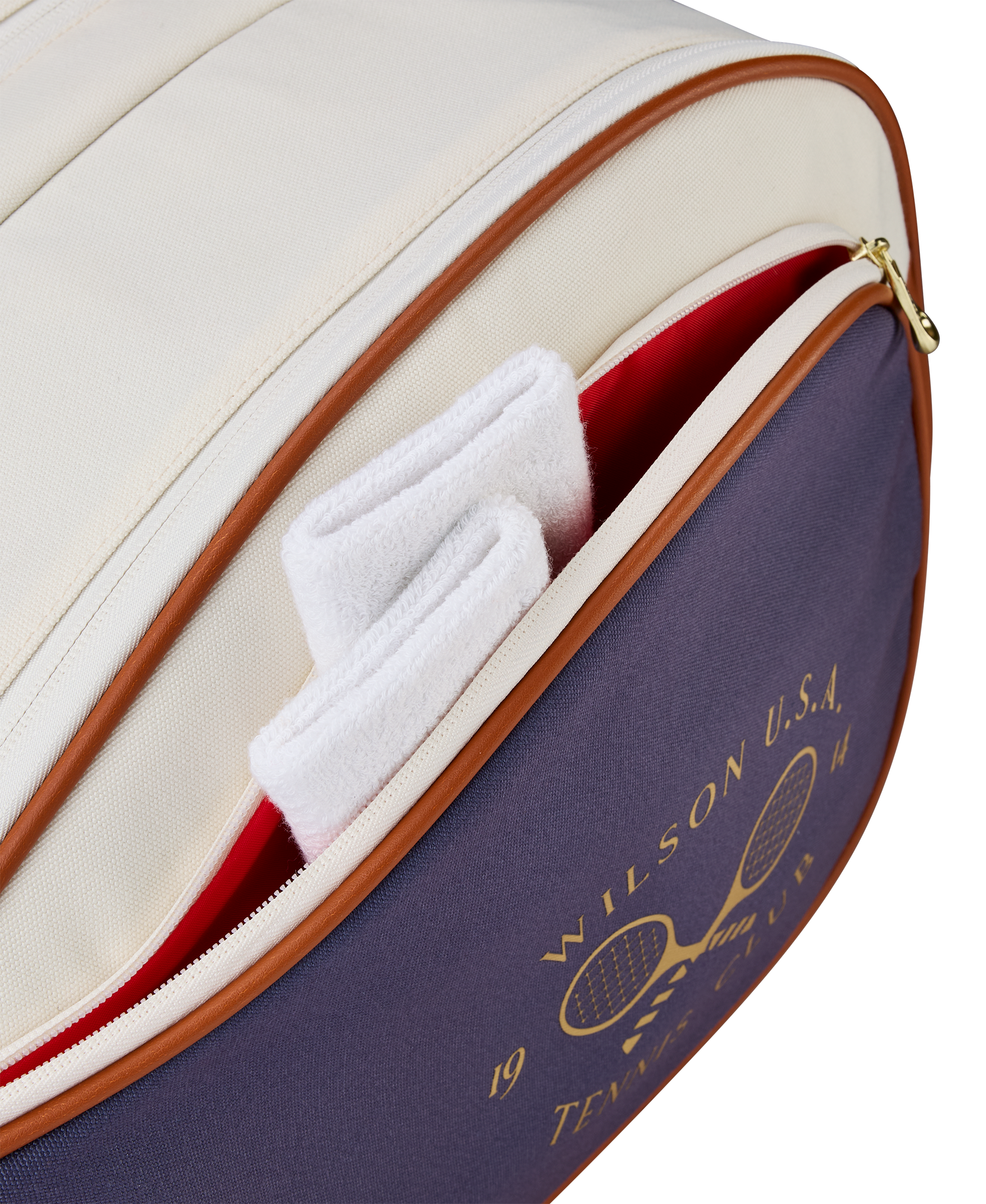 Wilson Heritage V2 12 Racket Bag - Cream/Navy Luggage Wilson