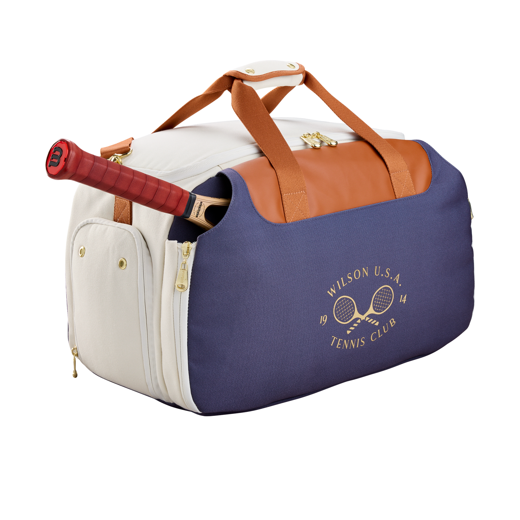 Wilson Heritage V2 Small Duffle Bag - Cream/Navy Bags Wilson