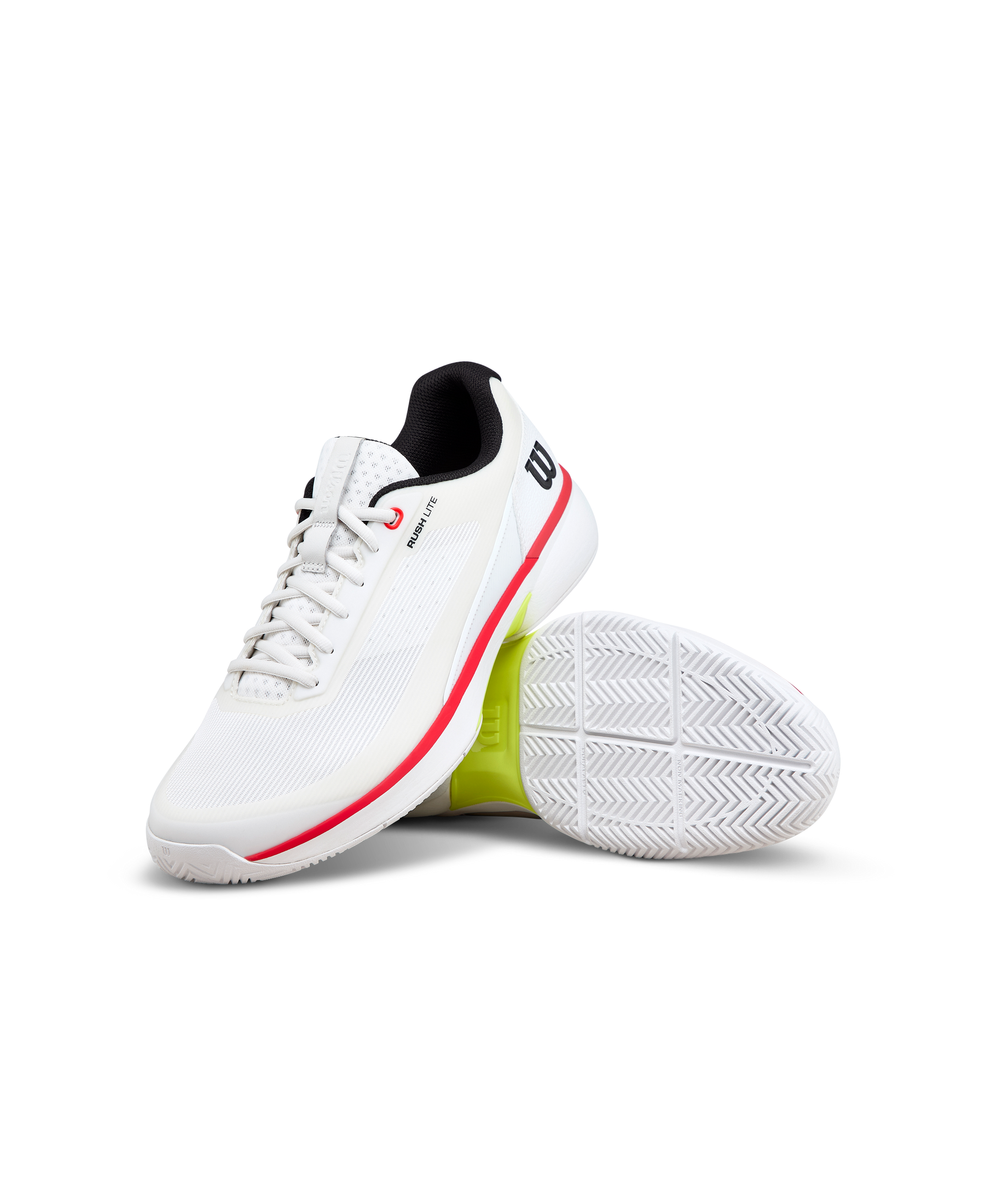 Wilson Rush Lite 5 Tennis Shoe Men - White/Red Tennis Shoes Wilson