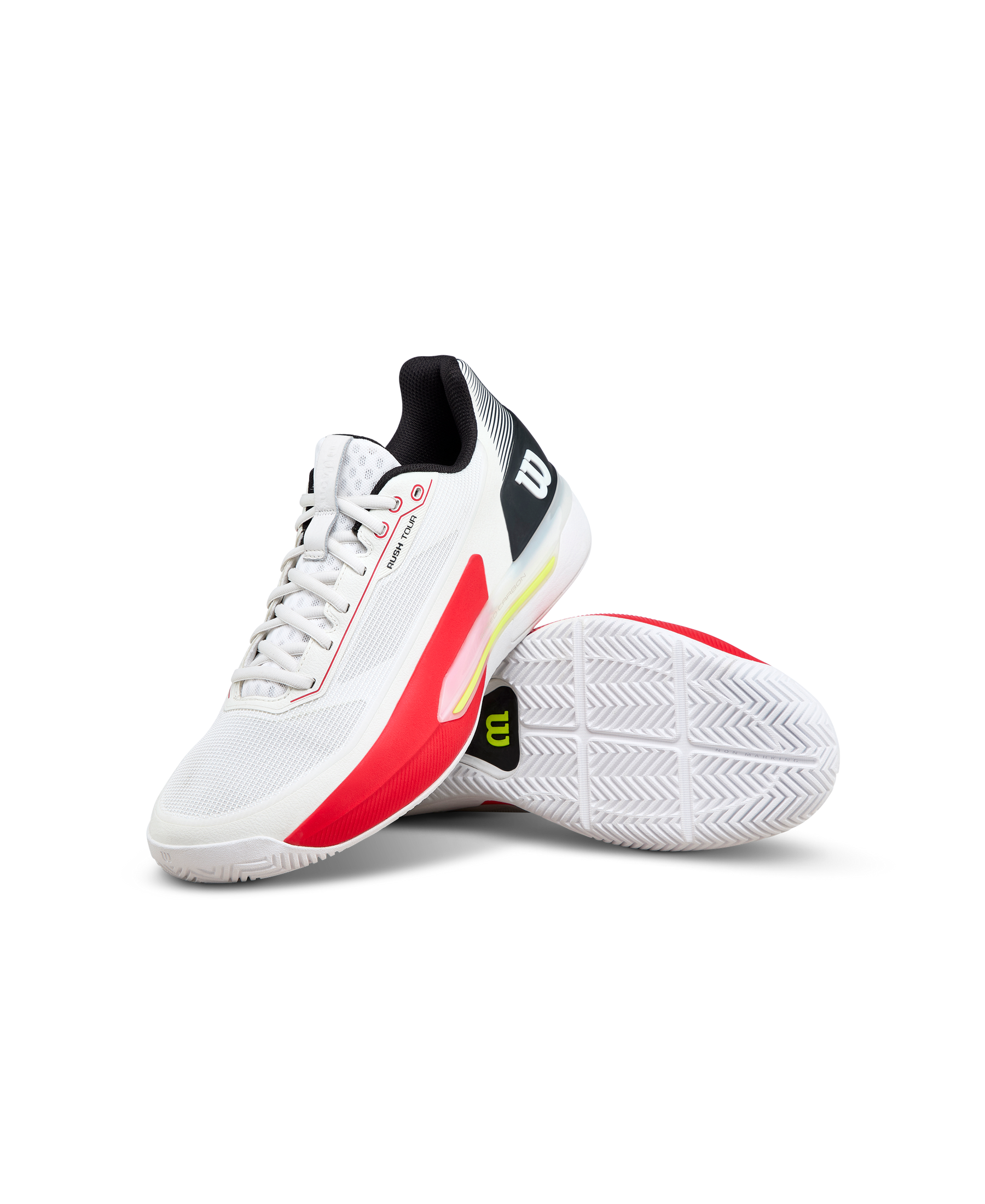 Wilson Rush Tour 5 Tennis Shoe Men - White/Red Tennis Shoes Wilson