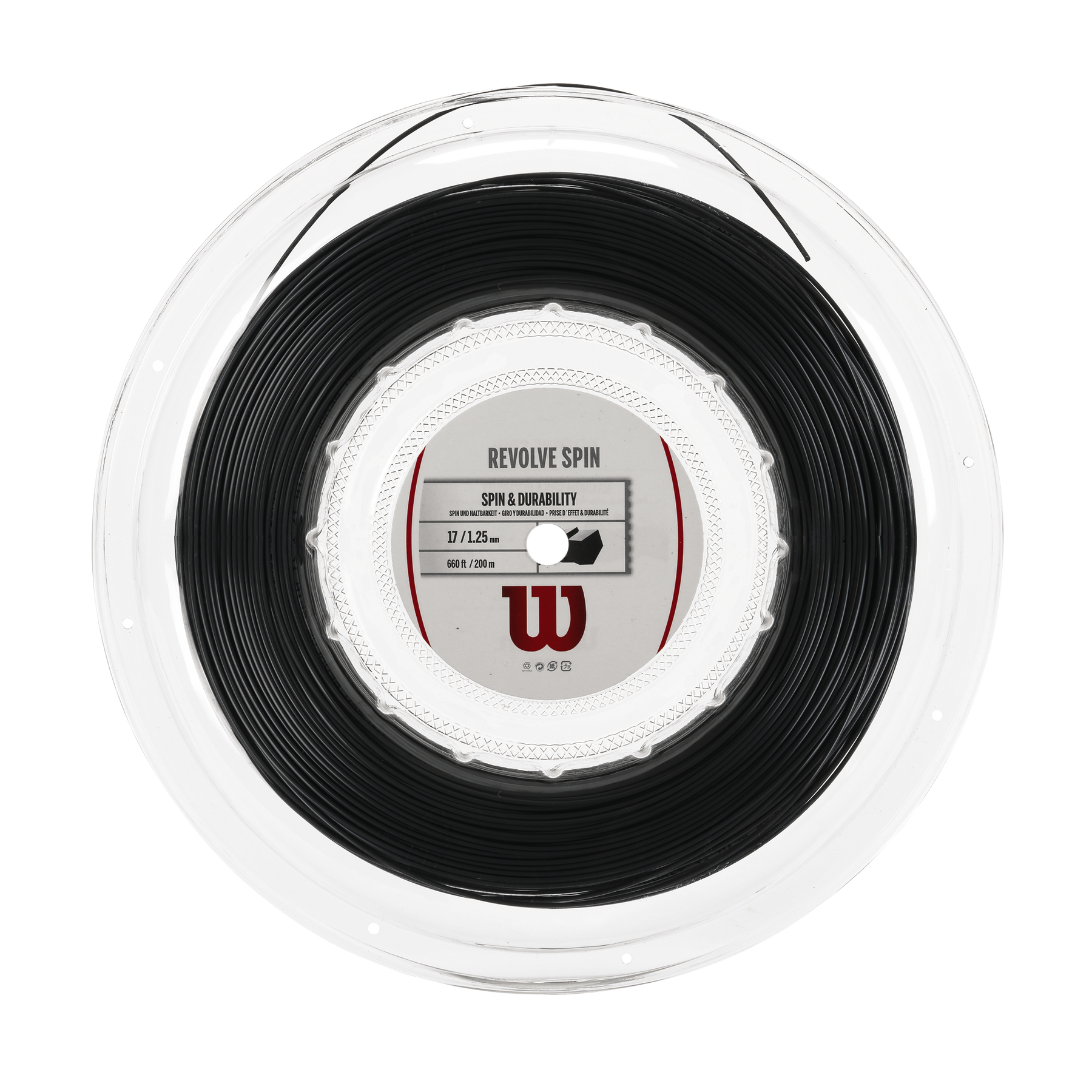 Wilson Revolve Spin 17 String Reel - Black BLACK 1.25mm 200m String (Reel) Wilson