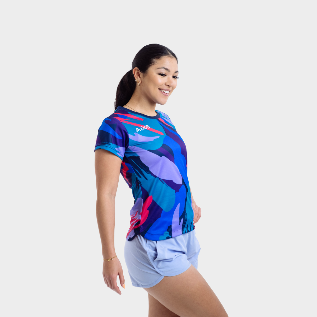 Aixo Abstract T-Shirt Womens (Multicolour Dark)