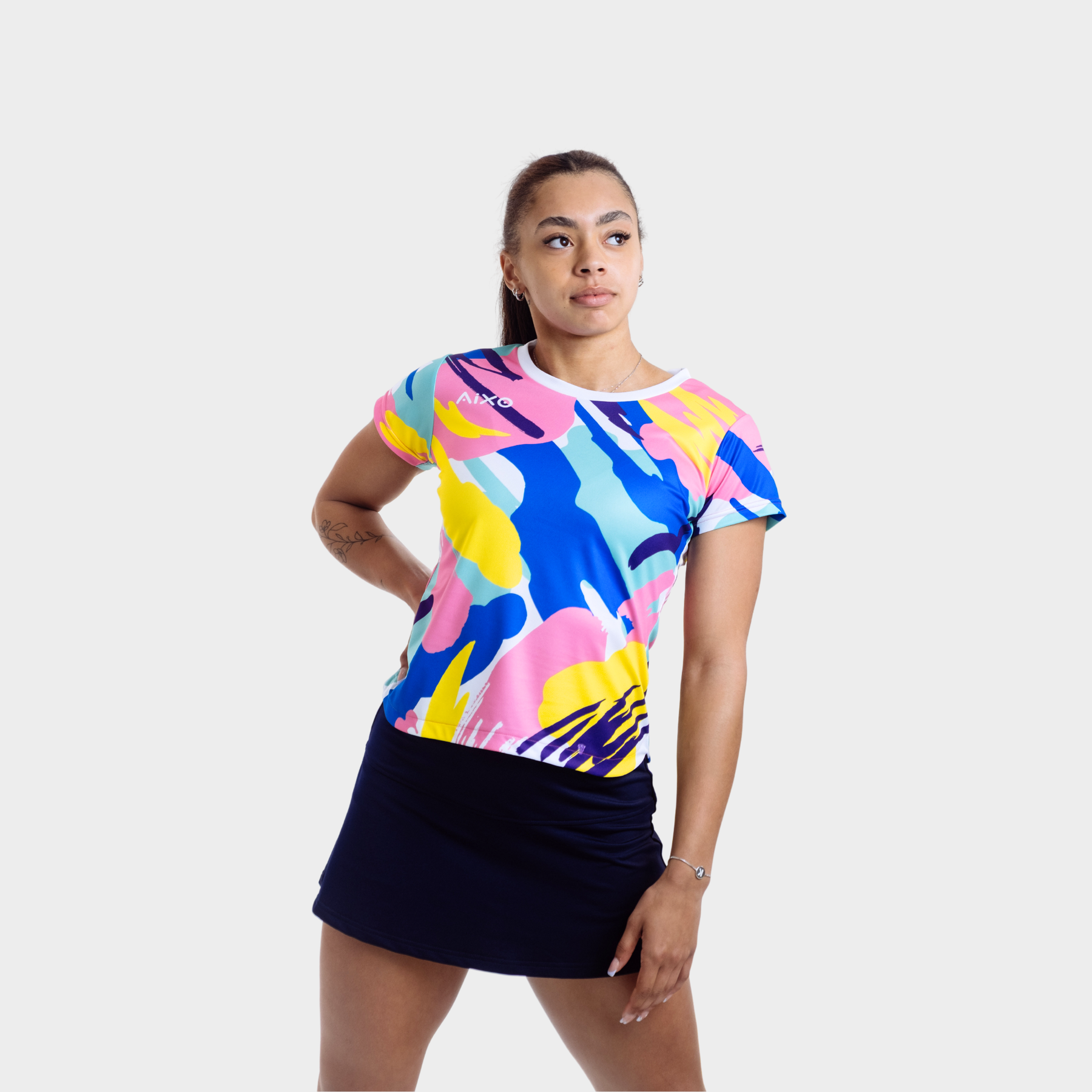 Aixo Abstract T-Shirt Womens (Multicolour Dark) T Shirt Aixo