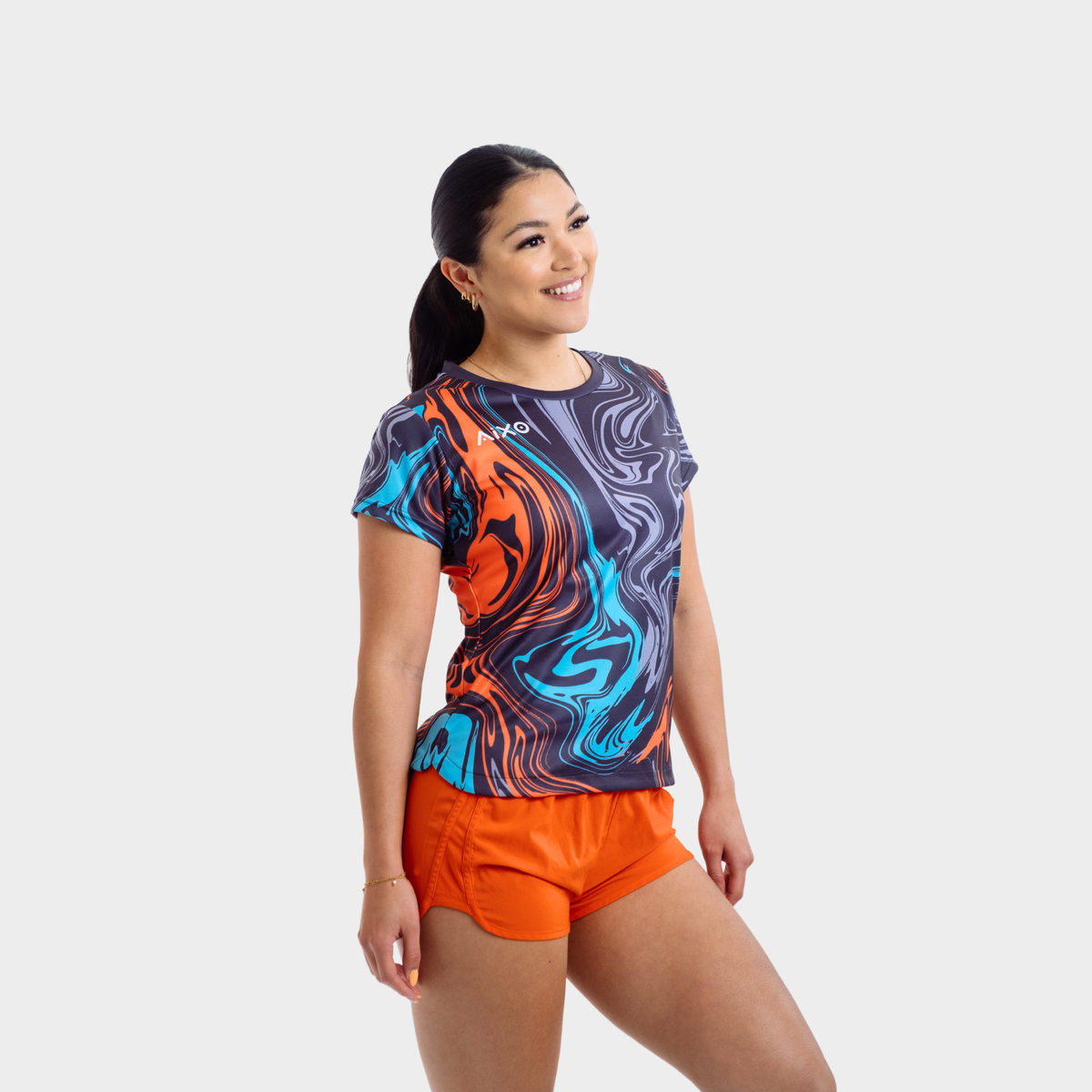Aixo Chrome Womens T Shirt Graphite