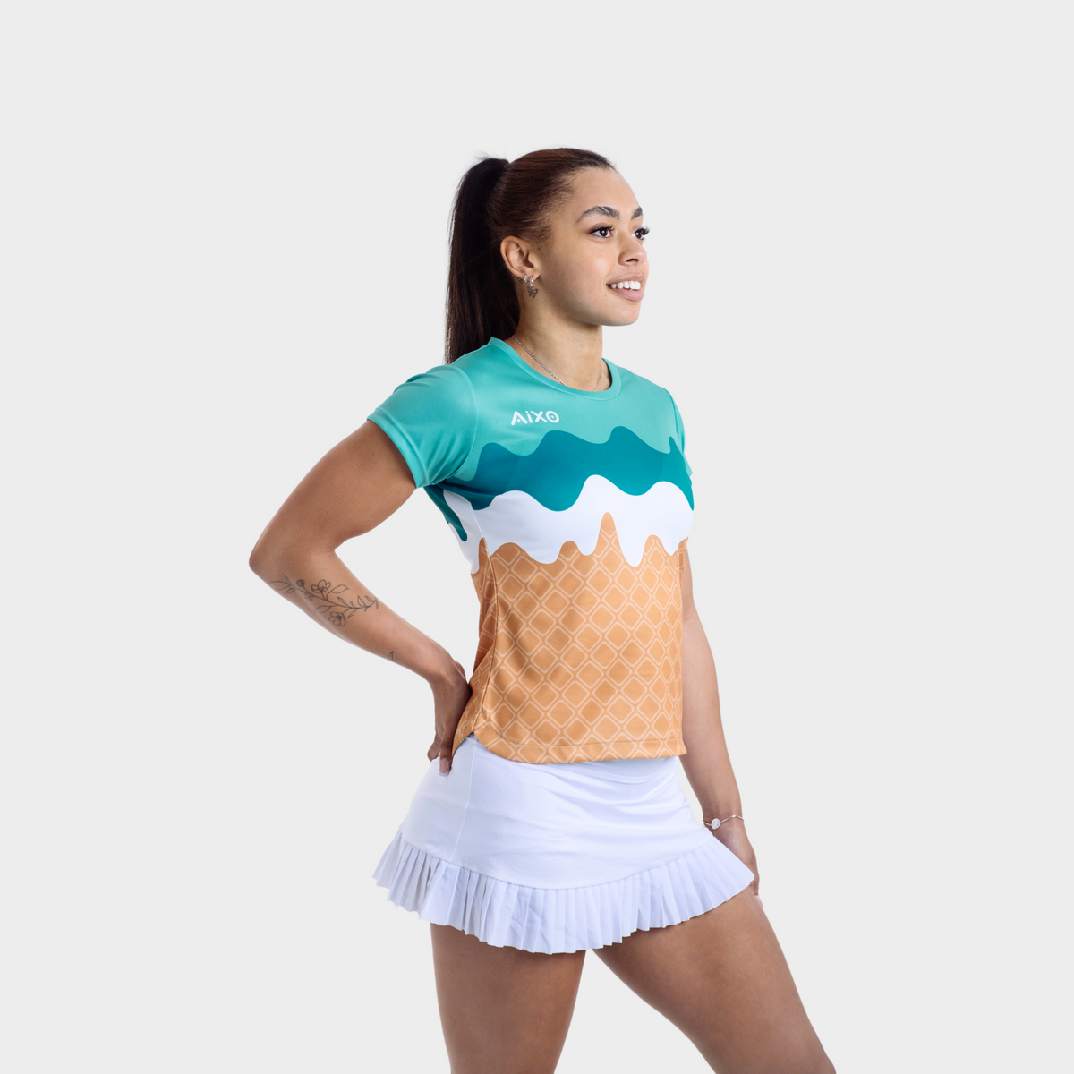 Aixo Sundae Womens T Shirt Teal
