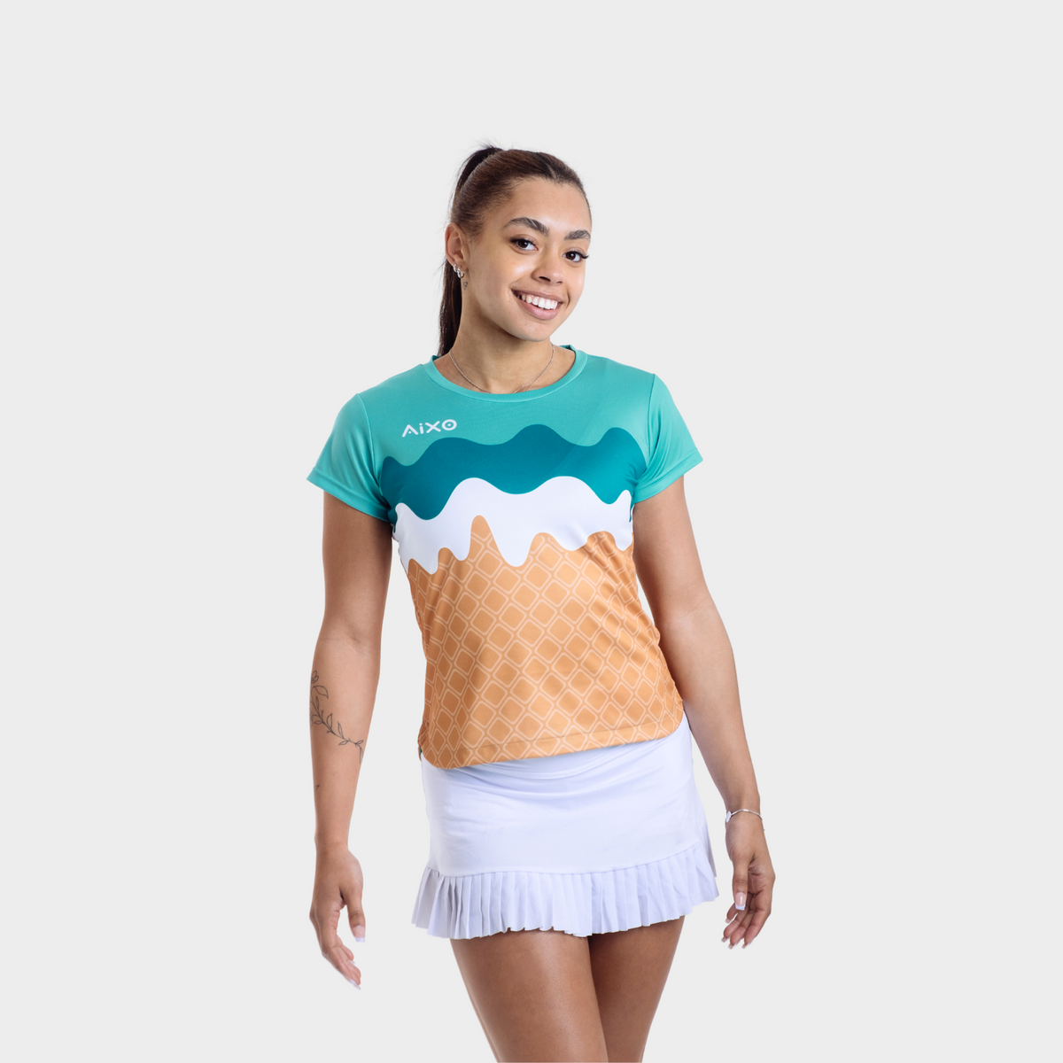 Aixo Sundae Womens T Shirt Teal