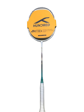 Hundred Battle 600 4U Badminton Racket - White/Verdigris/Gold