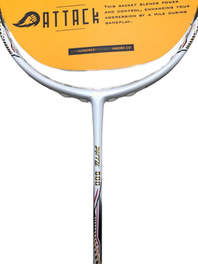 Hundred Battle 600 4U Badminton Racket - White/Verdigris/Gold Badminton Rackets Hundred