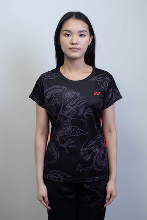 Yonex Fighting Dragons CNY2024 Training Shirt GTA Womens Black