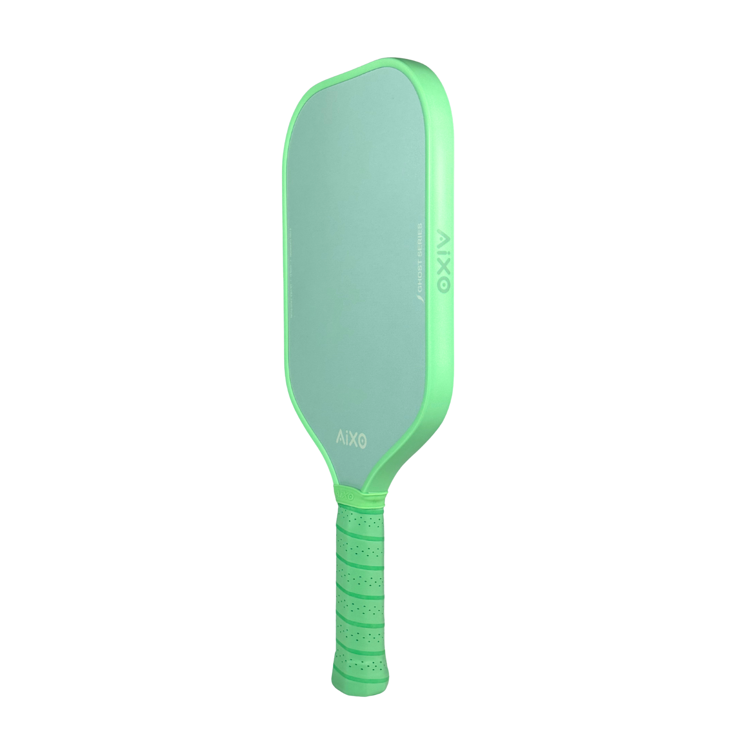 Side profile AIXO Ghost Pastel De Mint pickleball paddle