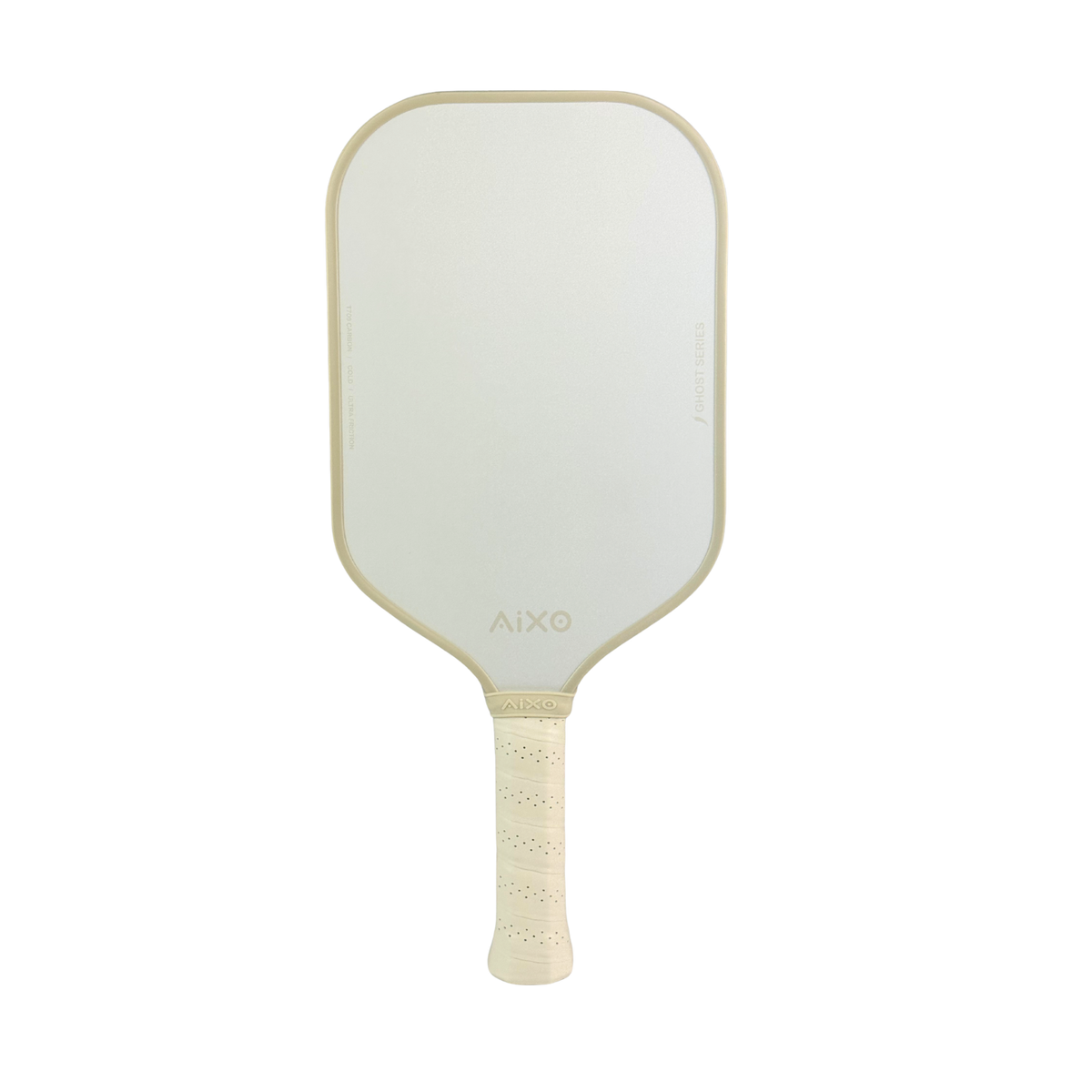 Close-up of cold-pressed carbon surface on AIXO CP03 Ghost Pastel De Nude pickleball padel for better control.