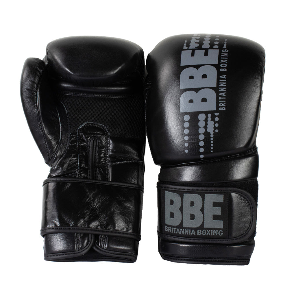 Fitness Mad Club Leather Boxing Glove 14oz Unisex - Black Black Grey 14oz Accessories Fitness Mad