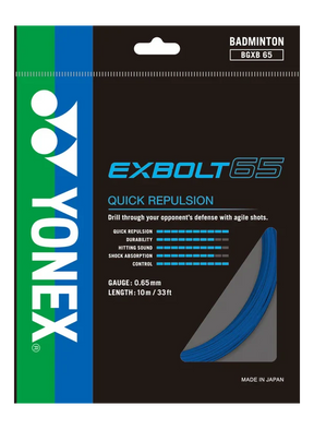 Yonex Exbolt 65 Badminton String (10m Set) Blue BLUE 10m Set String (Packs) Yonex
