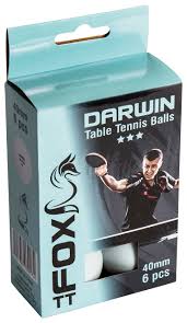 FTT103 Fox TT Darwin 3 Star Table Tennis Balls x6