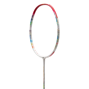 Hundred Flutter 7 Attack 4U Badminton Racket - White/Red