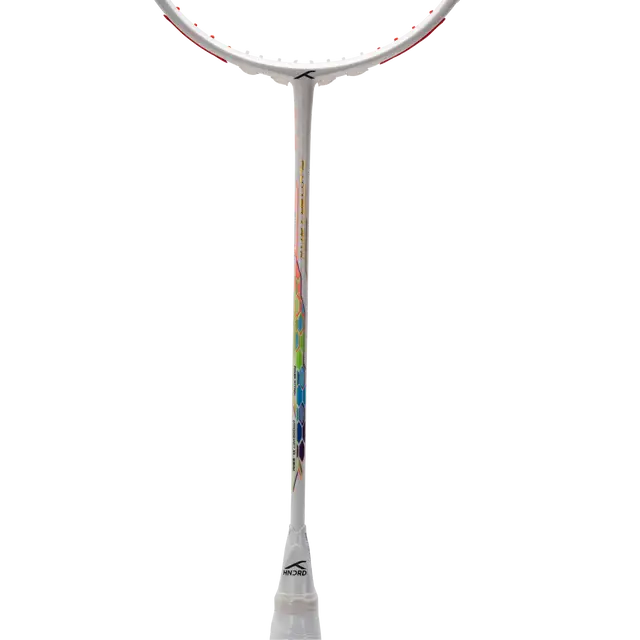 Hundred Flutter 7 Attack 4U Badminton Racket - White/Red