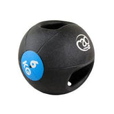 Fitness Mad Double Grip Medicine Ball - 6kg Black Light Blue 27.5 cm (6kg) Exercise & Fitness Fitness Mad
