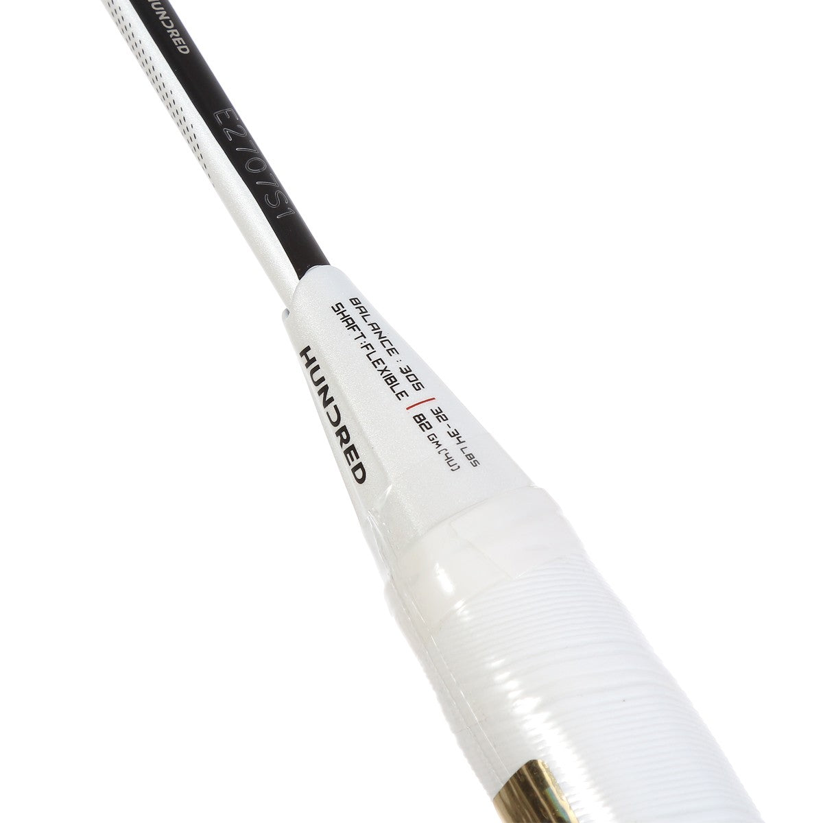 Hundred Ioniq 80 4U Badminton Racket - White/Black