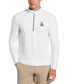 Original Penguin Long Sleeve 1/4 Zip Technical Earl (OGKSE004) Tennis Baselayer Men
